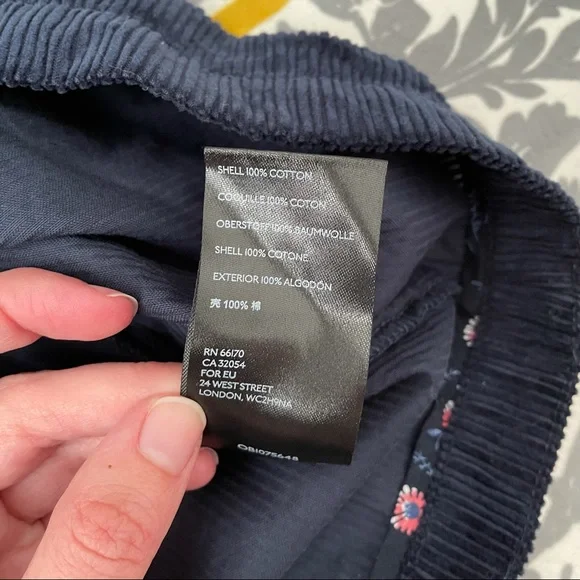 Anthropologie Maeve Navy Tessa Corduroy Flounce Dress EUC Size 2 - Picture 6 of 6